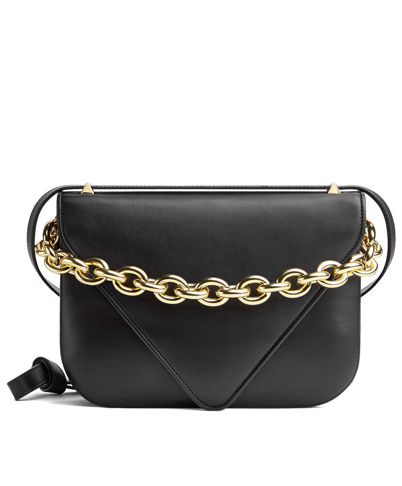 Bottega Veneta Mount Leather Envelope Bag Black